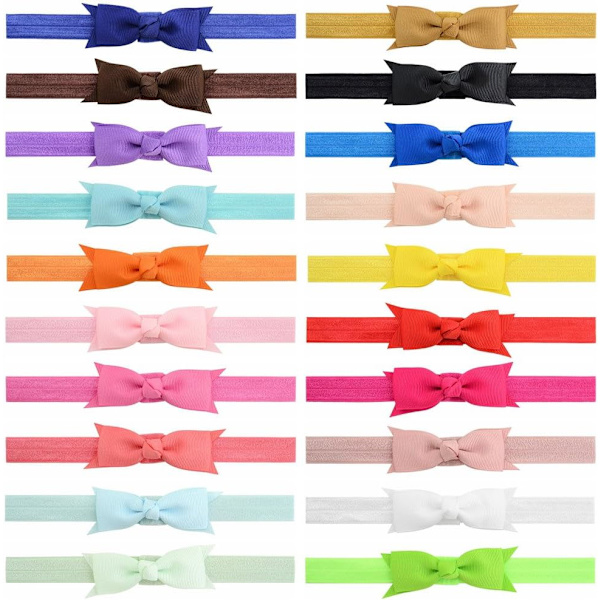Hårband med rosetter för babyflickor, Ribbad stretchig rosettband för småbarn