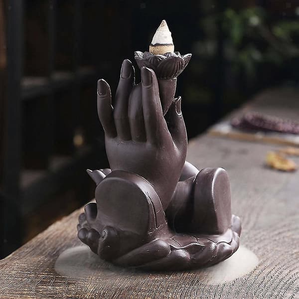 Zen Buddha Händer Backflow Vattenfall Rökelsebrännare Och Rökelse DXGHC