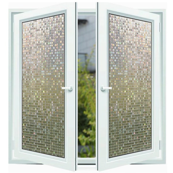 2pcs glass electrostatic film 3d stereo mosaic window office deco