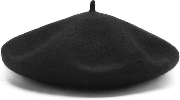 Damer Uldblød Fransk Baskehat Beanie Vinterhat Blød Hat - Sort