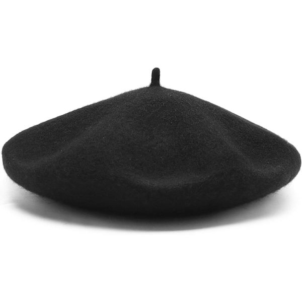 Damernas Ullfranska Baske Beanie Vintermössa Floppy Cap-B
