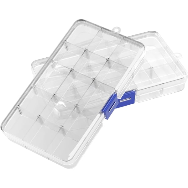 2 stk. Plastik Opbevaringsboks, Transparent Rum Opbevaring Bo DXGHC