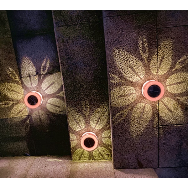 2 stycken solcellslampor för utomhus, dekorativ lampa, vägglampa, ga