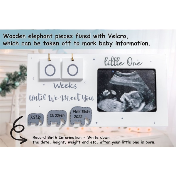 Sonogram bildram, ultraljudsfotoram med baby , baby , elefantbarnsdekor för