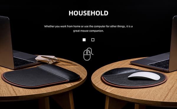 Læder mussemåtte med håndledsstøtte til anti-slip DXGHC base