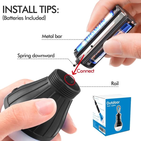 Teltslys Portable LED Teltslys 4 Pak Clip Hook Orkan Bla