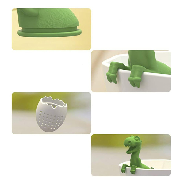 2 stk. silikone dinosaur baby te-brygger dinosaur æg te hou