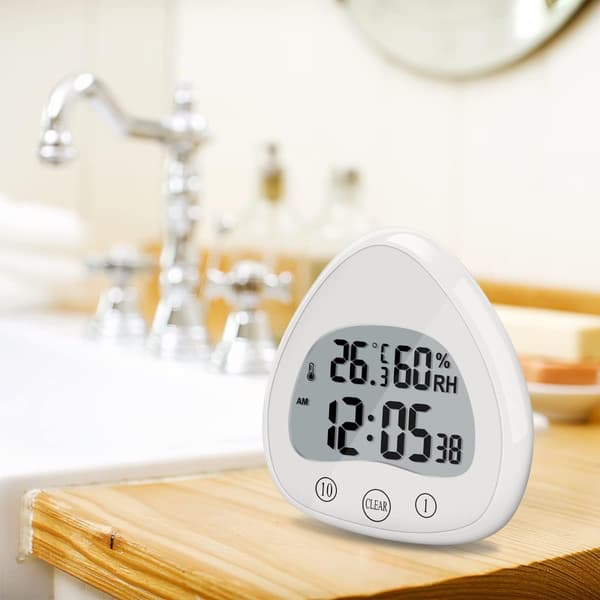 Badrumsur, LCD Digital Alarm med Vattentät Touch Dusch Cl