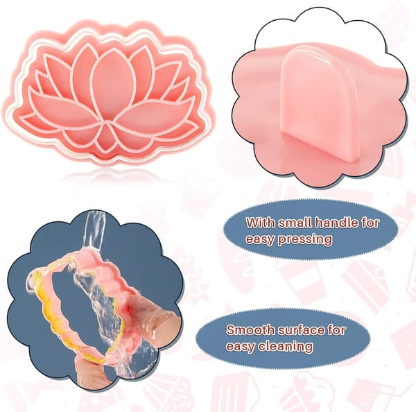 8 stk. Blomsterkageudstikkere Blomsterformede Kageforme Plastik P