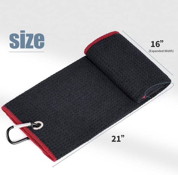Mikrofiber Waffle-mønster Tri-fold Golf Håndkle - Børstverktøysett med