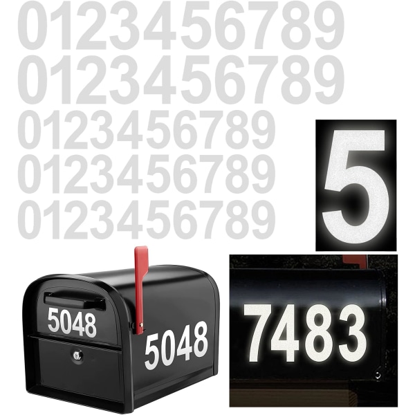 Reflekterande brevlåda siffror Sticker Decal Die Cut Classic Style Vi