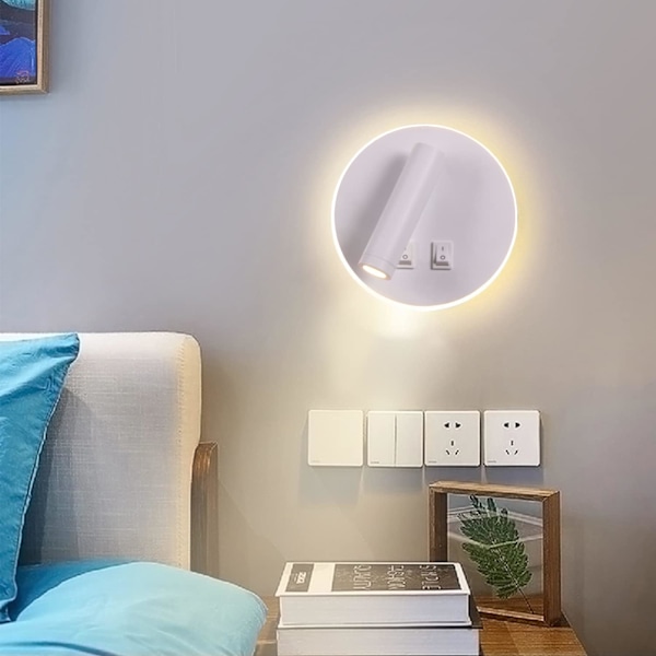 (Runda) Vita 3W+8W LED sänglampor Inomhus hotell vägglampa Säng