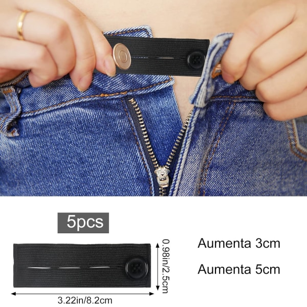 Bältesförlängare för Jeans och Byxor, 5-pack Byxknappar E DXGHC