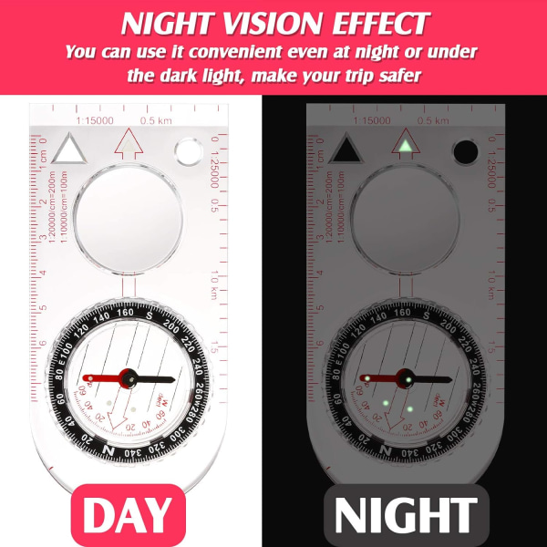 Navigationskompass Orienteringskompass Vandringskompass med Justering