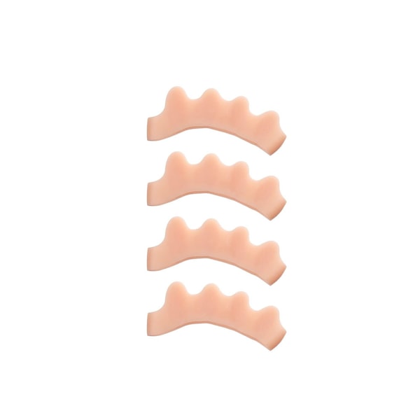 2 Pairs (Beige) Silicone Toe Spacers for Correct Toe Alignment, Bunion and Hammertoe Straighteners