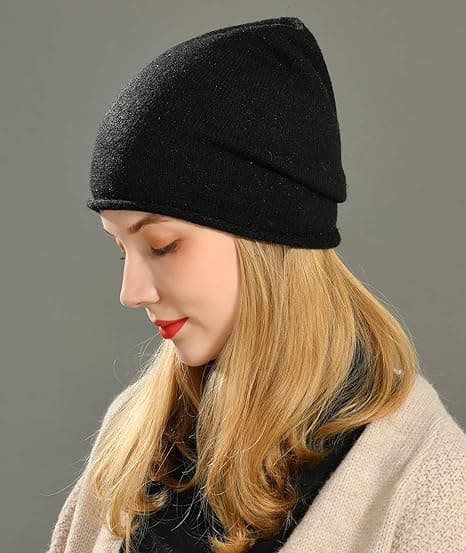 Vinterstrikket Beanie-Huer til Kvinder, Kaskemir-Uldblød Blød K
