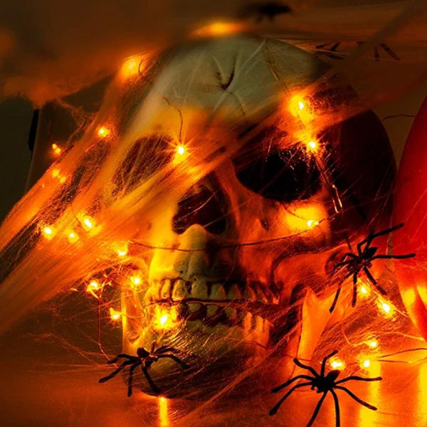 Halloween-koristeet, Oranssit Keijuvalot 4 Pakkausta, 10M 100 L