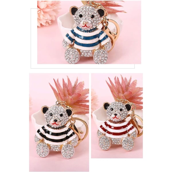 Rhinestone-koristeinen söpö mini-karhurenka, Bling Crystal Little Anima