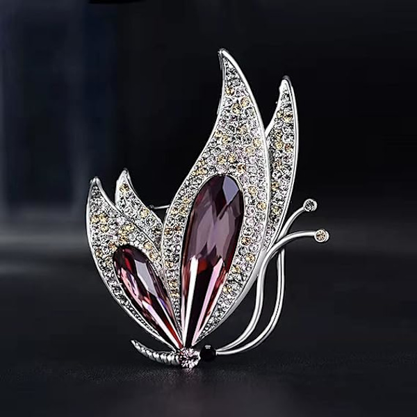 Brosch för kvinnor, blomma ballerina fjäril brosch kubisk zirkon