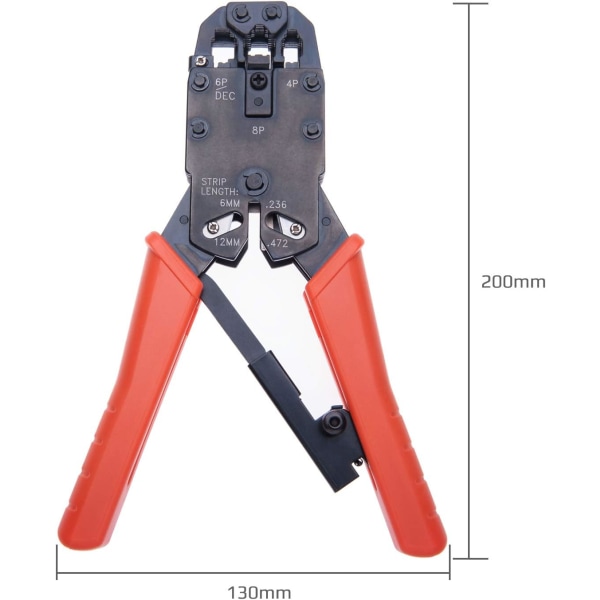 Krympverktyg Tråd Crimper Ratsch Kabelsax för 4P, 6P, 8P /