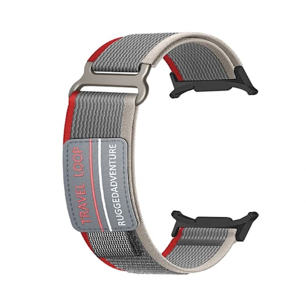 Nylon urrem til Galaxy Watch 7 Ultra Sort+rød
