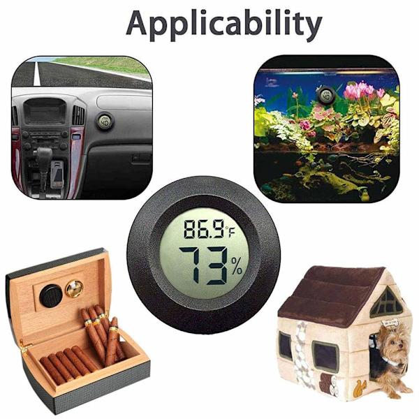 2-pak Mini Hygrometer Termometer Digital LCD Skærm Indendørs/Udendørs