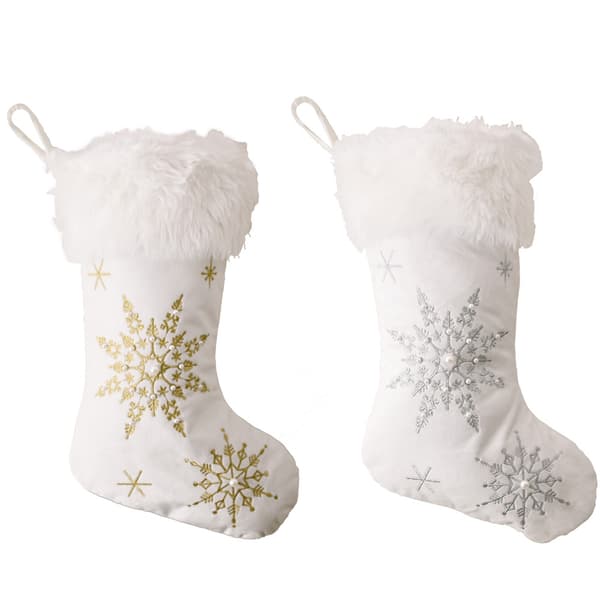 2 stykker julepynt flanellet perle snefnug Kristus