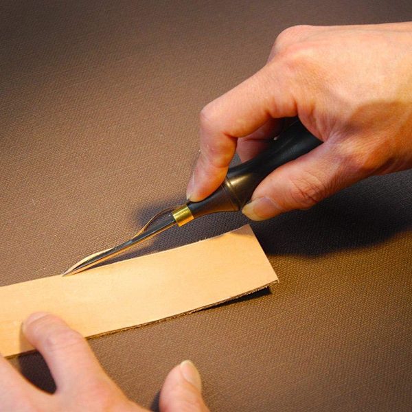 Läder DIY Groover, Kant Skiving Beveler Trähandtag Trähantverk