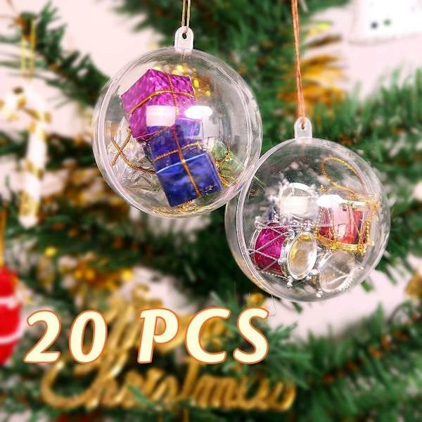 20-pack Transparenta Bollar för Fyllning i Hängande Dekorationer