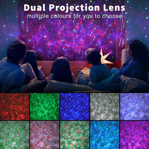 Stjernehimmel Projektor, LED Roterende Galaxy Sky Natlys med