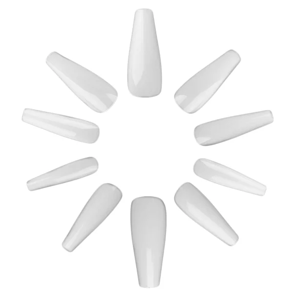500st nageltippar ballerina Clear lösnaglar akryl tippar