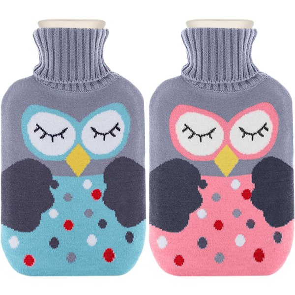 2 kpl Kumikumi Hot Water Bottle -kansi, 2L, Kuumavesipullo