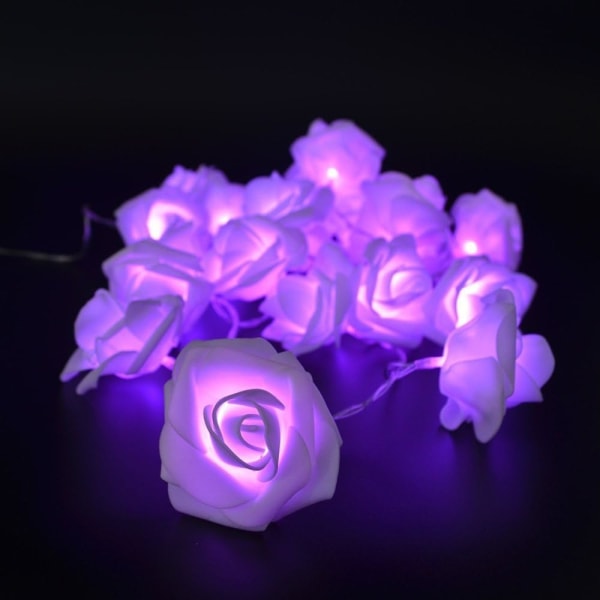 20 LED USB-drivna Premium String Romantiska Blommor Ros Fairy Lights