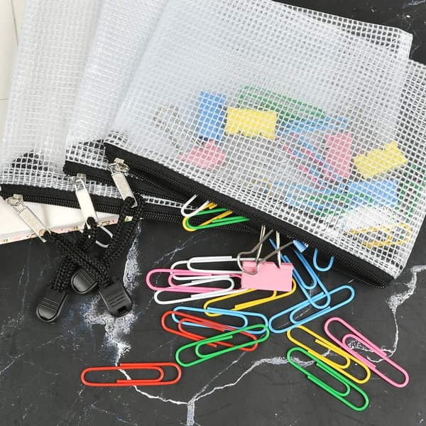 A6 glidelåspose, glidelåsdokumentmappe, gjennomsiktig mappe, PVC-dokument
