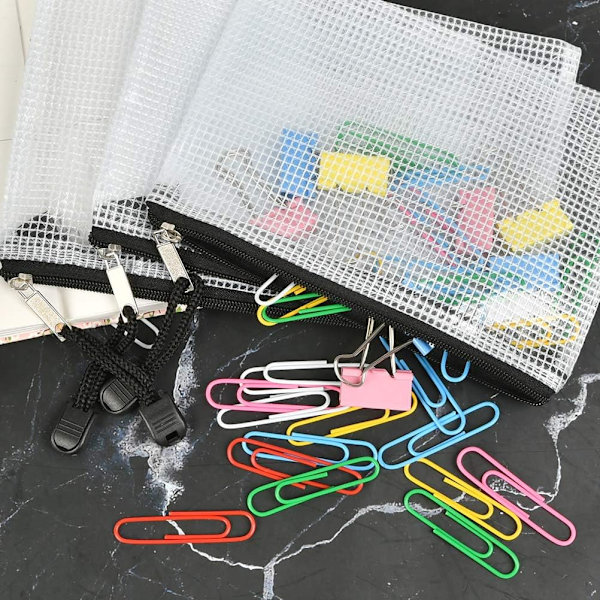 A6 lynlåspose, lynlåsdokumentmappe, gennemsigtig mappe, PVC-dokument