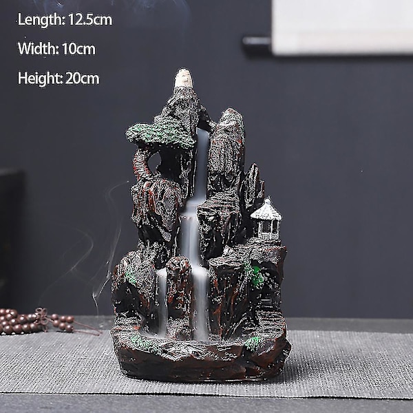 Berg River Vattenfall Rökelsebrännare Fountain Resin Backf DXGHC