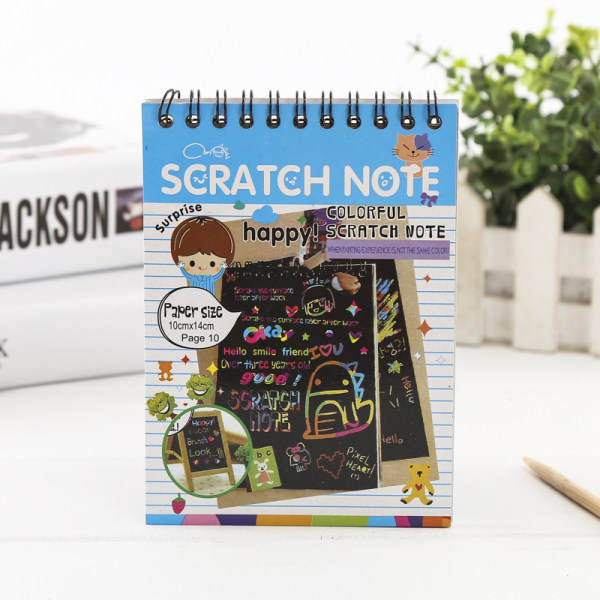 4 böcker av scratch målarpapper för barn, handgjorda kreativa