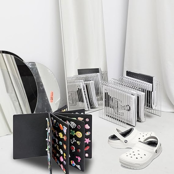 Sko-charms Organizer til Charms Display, Flip-side Sko-charms Holder med 120 Huller til Charms Organizer og Opbevaring