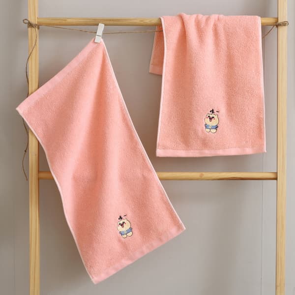 4 st/Barn Handduk Ren Bomull Cartoon Broderad Barn T