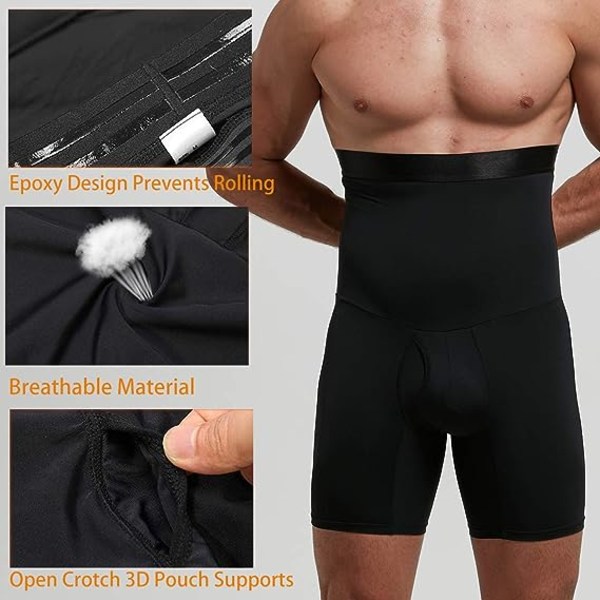 Belly Shaper Shorts för män med hög midja Slim Fit Sömlös Boxer Brie