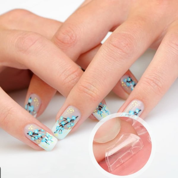 10 ark/240 delar dubbelsidiga nagelklistermärken, falska naglar