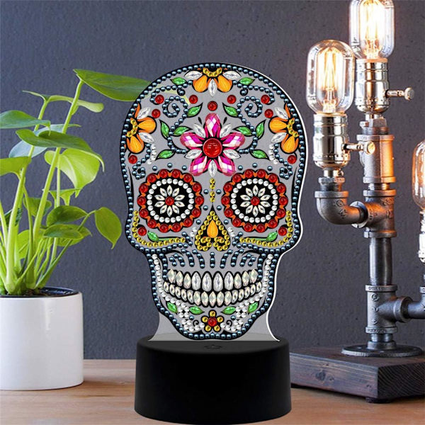 Diamantmaleri Natlampe Lampe Kort DIY Dekorativ Maleri Nat