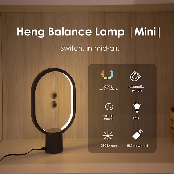 Lampe Heng Balance, flytende lys, LED bordlampe