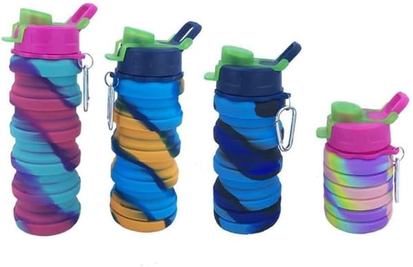 Silikoninen Kasaan Taittuva Vedenpullo, 16oz 500ml Kannettava Taittuva