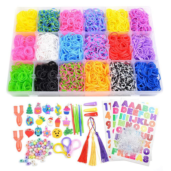 18 fargede gummibånd DIY-spleising vikling regnbue gummibånd