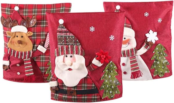 3 st julstolsöverdrag, julstolsöverdrag tvättbara tomte