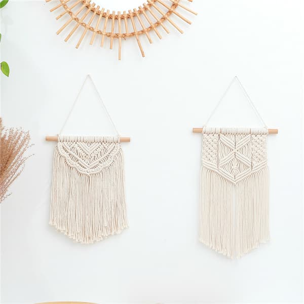 2 st Väggdekoration i spets, vävd boho-stil, hemdekoration