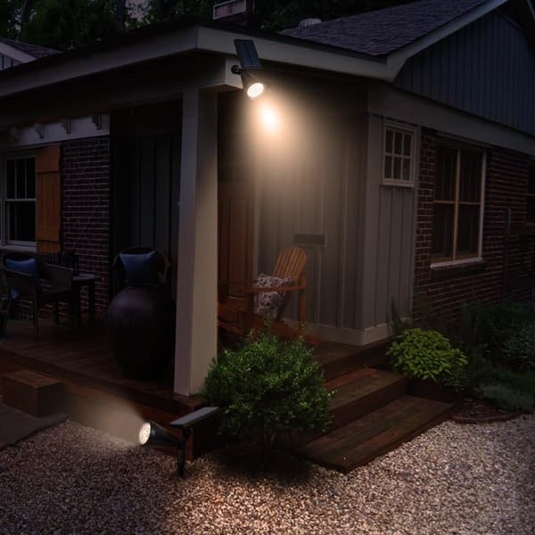 [2 Pak] Solcelle LED Overlyss, 4 LED Solcellelys, Vandafvisende Udendørs