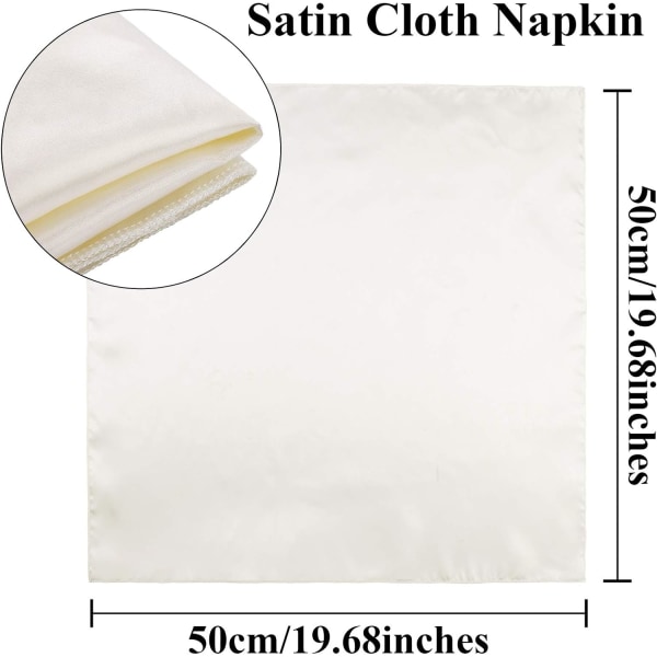 12 Pieces Satin Napkin Square 15.7*15.7 Inches Dinner Napkins Wed