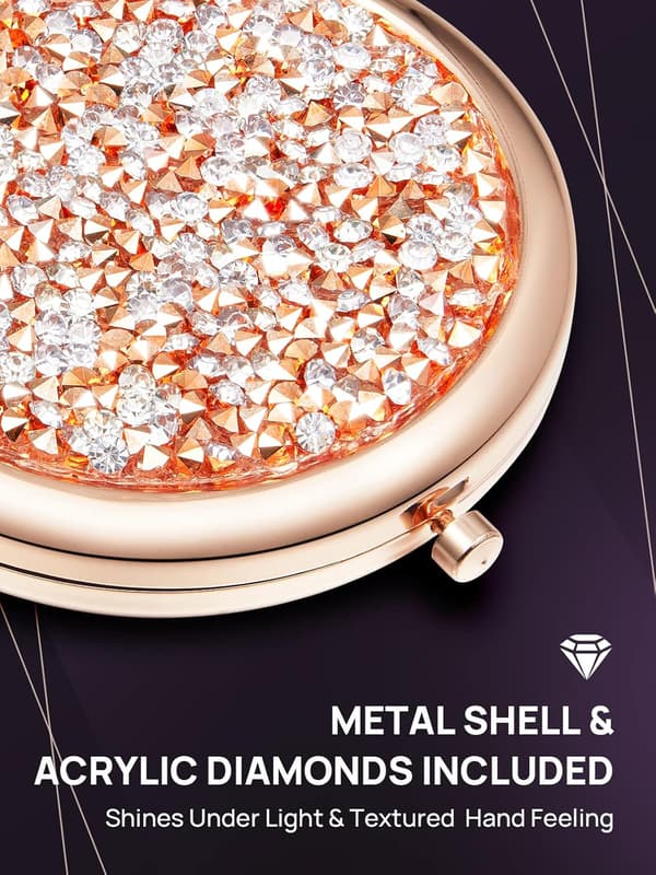 Kompakt Speil, Mini Mix Diamond 1X/2X Forstørrende Rundt Metall Poc
